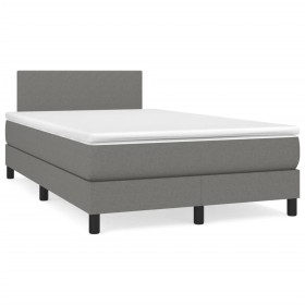 Box spring bed with dark gray fabric mattress 120x190 cm by , Beds and slatted bases - Ref: Foro24-3269710, Price: 399,38 €, ...
