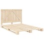 Solid pine wood bed frame with headboard 140x200 cm by , Beds and slatted bases - Ref: Foro24-3281552, Price: 194,35 €, Disco...