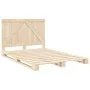 Solid pine wood bed frame with headboard 140x200 cm by , Beds and slatted bases - Ref: Foro24-3281552, Price: 195,15 €, Disco...