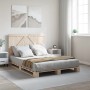 Solid pine wood bed frame with headboard 140x200 cm by , Beds and slatted bases - Ref: Foro24-3281552, Price: 194,35 €, Disco...