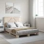 Solid pine wood bed frame with headboard 140x200 cm by , Beds and slatted bases - Ref: Foro24-3281552, Price: 195,15 €, Disco...