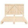Solid pine wood bed frame with headboard 140x200 cm by , Beds and slatted bases - Ref: Foro24-3281552, Price: 194,35 €, Disco...