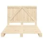 Solid pine wood bed frame with headboard 140x200 cm by , Beds and slatted bases - Ref: Foro24-3281552, Price: 195,15 €, Disco...