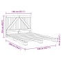 Solid pine wood bed frame with headboard 140x200 cm by , Beds and slatted bases - Ref: Foro24-3281552, Price: 194,35 €, Disco...
