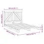 Solid pine wood bed frame with headboard 140x200 cm by , Beds and slatted bases - Ref: Foro24-3281552, Price: 195,15 €, Disco...