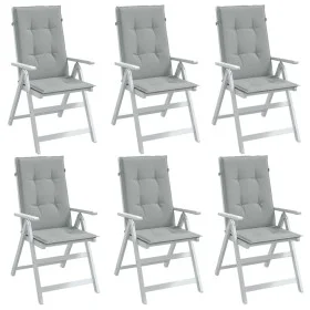 Cushions for high back chair, 6 units, light gray melange fabric. by , Cushions for chairs and sofas - Ref: Foro24-4002414, P...