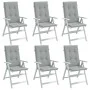 Kissen für Hochlehner-Stühle, 6 Stück, hellgraues Melange-Gewebe. von , Kissen für Stühle und Sofas - Ref: Foro24-4002414, Pr...