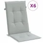 Cushions for high back chair, 6 units, light gray melange fabric. by , Cushions for chairs and sofas - Ref: Foro24-4002414, P...