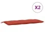 Cushions for garden bench 2 units red melange fabric 120x50x7 cm by , Cushions for chairs and sofas - Ref: Foro24-4002603, Pr...