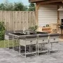 Garden dining set 7 pieces and light gray synthetic rattan cushions by , Garden sets - Ref: Foro24-3278038, Price: 524,80 €, ...