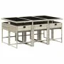 Garten-Essgruppe, 7-teilig, mit hellgrauen Polstern aus synthetischem Rattan. von , Gartensets - Ref: Foro24-3278038, Preis: ...