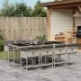 Garden dining set 9 pieces with light gray synthetic rattan cushions by , Garden sets - Ref: Foro24-3278050, Price: 698,46 €,...