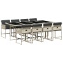 Garden dining set 9 pieces with light gray synthetic rattan cushions by , Garden sets - Ref: Foro24-3278050, Price: 535,24 €,...