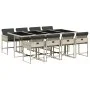 Garden dining set 9 pieces with light gray synthetic rattan cushions by , Garden sets - Ref: Foro24-3278050, Price: 698,46 €,...