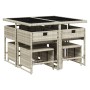 Garten-Essgruppe 9-teilig mit Kissen aus hellem grauem Kunst-Rattan. von , Gartensets - Ref: Foro24-3278086, Preis: 353,59 €,...