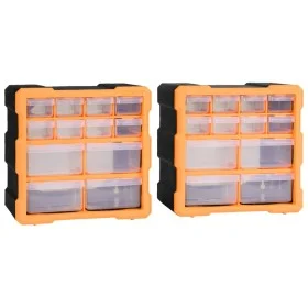Multi-drawer organizers with 12 drawers 2 pcs 26.5x16x26 cm by vidaXL, Toolboxes - Ref: Foro24-147581, Price: 37,10 €, Discou...