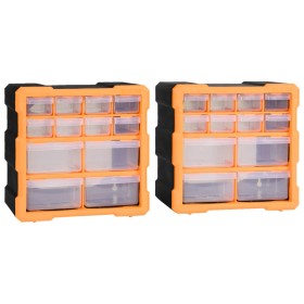 Organizadores multicajones con 12 cajones 2 uds 26,5x16x26 cm