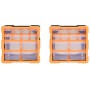 Organizer mit mehreren Schubladen, 12 Schubladen, 2 Stück, 26,5 x 16 x 26 cm von vidaXL, Werkzeugkästen - Ref: Foro24-147581,...