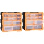 Organizer mit mehreren Schubladen, 12 Schubladen, 2 Stück, 26,5 x 16 x 26 cm von vidaXL, Werkzeugkästen - Ref: Foro24-147581,...