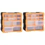 Organizer mit mehreren Schubladen, 12 Schubladen, 2 Stück, 26,5 x 16 x 26 cm von vidaXL, Werkzeugkästen - Ref: Foro24-147581,...