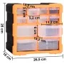 Organizer mit mehreren Schubladen, 12 Schubladen, 2 Stück, 26,5 x 16 x 26 cm von vidaXL, Werkzeugkästen - Ref: Foro24-147581,...