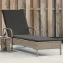 Liegestuhl mit Rädern und Kissen aus hellem grauem synthetischem Rattan. von , Liegen - Ref: Foro24-368313, Preis: 171,35 €, ...