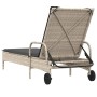 Tumbona con ruedas y cojín ratán sintético gris claro by , Loungers - Ref: Foro24-368313, Price: 163,86 €, Discount: %