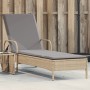 Liegestuhl mit Rädern und Kissen aus synthetischem Rattan in Beige. von , Liegen - Ref: Foro24-368311, Preis: 164,15 €, Rabat...
