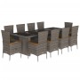 Set de comedor de jardín 11 pzas y cojines ratán sintético gris de , Conjuntos de jardín - Ref: Foro24-3277554, Precio: 1,00 ...