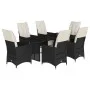 Set de comedor de jardín 7 pzas y cojines ratán sintético negro by , Garden sets - Ref: Foro24-3276869, Price: 811,47 €, Disc...
