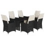 Set de comedor de jardín 7 pzas y cojines ratán sintético negro by , Garden sets - Ref: Foro24-3276869, Price: 830,67 €, Disc...