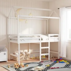 Massives weißes Kinderbett aus Holz 217x95,5x159 cm von , Zubehör für Betten und Lattenroste - Ref: Foro24-846959, Preis: 113...