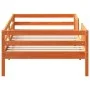 Solid pine wood bed frame in brown wax finish 80x200 cm by , Beds and slatted bases - Ref: Foro24-846978, Price: 86,64 €, Dis...