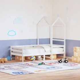 Kinderbett aus massivem weißem Holz 118x70x176,5 cm von , Zubehör für Betten und Lattenroste - Ref: Foro24-846986, Preis: 80,...