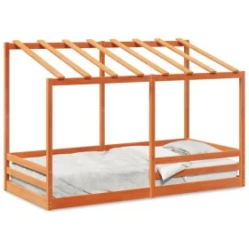 Kinderbett mit massivem Kieferndach in Braun 100x200 cm. von , Betten und Lattenroste - Ref: Foro24-846999, Preis: 179,61 €, ...