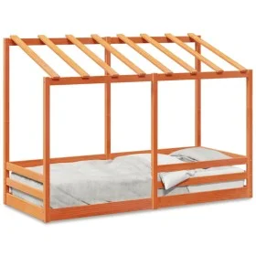 Massives braunes Kinderbettgestell aus Holz, 75x190 cm. von , Betten und Lattenroste - Ref: Foro24-847011, Preis: 123,75 €, R...