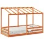 Cama infantil con techo madera maciza pino marrón 80x200 cm de , Camas y somieres - Ref: Foro24-847005, Precio: 125,22 €, Des...