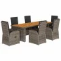 Garten-Essgruppe, 7-teilig, mit grauen Polstern aus synthetischem Rattan. von , Gartensets - Ref: Foro24-3277594, Preis: 1,00...