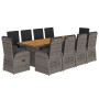 Set de comedor de jardín 11 pzas y cojines ratán sintético gris by , Garden sets - Ref: Foro24-3277596, Price: 1,00 €, Discou...