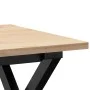 Mesa de centro marco X madera maciza pino y acero 50x50x35 cm by , Kitchen and dining tables - Ref: Foro24-3282681, Price: 58...