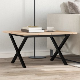 Massivholz-Kiefer- und Stahlrahmen-Couchtisch 70x70x40 cm von , Küchen- und Esstische - Ref: Foro24-3282683, Preis: 67,29 €, ...