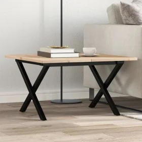 Massivholz-Kiefer- und Stahlrahmen-Couchtisch 70x70x40 cm von , Küchen- und Esstische - Ref: Foro24-3282683, Preis: 66,03 €, ...