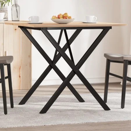 Esstisch mit massivem Kiefernholz- und Stahlrahmen 80x80x75 cm. von , Küchen- und Esstische - Ref: Foro24-3282695, Preis: 76,...
