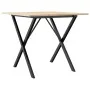 Mesa de comedor marco X madera maciza pino y acero 80x80x75 cm de , Mesas de cocina y de comedor - Ref: Foro24-3282695, Preci...
