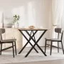 Mesa de comedor marco X madera maciza pino y acero 80x80x75 cm de , Mesas de cocina y de comedor - Ref: Foro24-3282695, Preci...