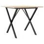 Mesa de comedor marco X madera maciza pino y acero 80x80x75 cm de , Mesas de cocina y de comedor - Ref: Foro24-3282695, Preci...