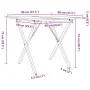 Mesa de comedor marco X madera maciza pino y acero 80x80x75 cm de , Mesas de cocina y de comedor - Ref: Foro24-3282695, Preci...