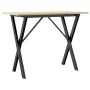 Mesa de comedor marco X madera maciza pino y acero 100x50x75cm de , Mesas de cocina y de comedor - Ref: Foro24-3282697, Preci...