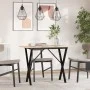 Mesa de comedor marco X madera maciza pino y acero 100x50x75cm de , Mesas de cocina y de comedor - Ref: Foro24-3282697, Preci...