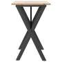 Mesa de comedor marco X madera maciza pino y acero 100x50x75cm de , Mesas de cocina y de comedor - Ref: Foro24-3282697, Preci...